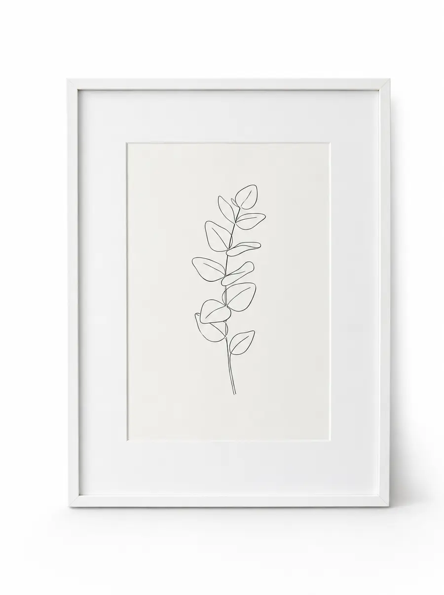 Photograph displayed in a gallery white frame